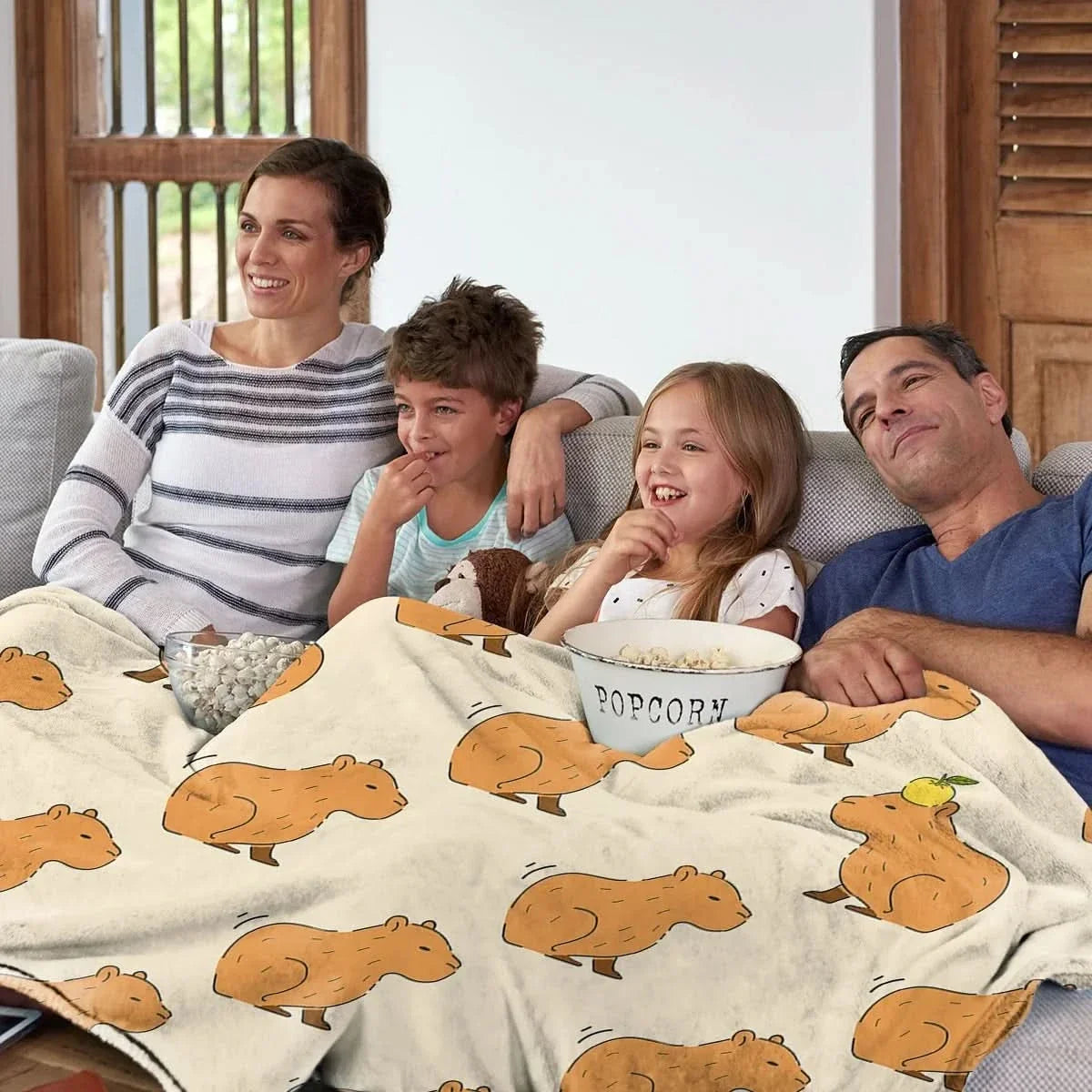 Plaid Polaire Capybara Doux et Chaud - Couverture Canapé et Lit