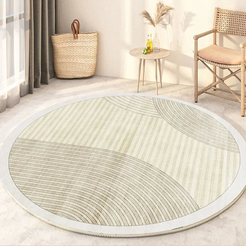 Round Rug – Soft Polyester, Minimalist Design for the Living Room or Bedroom