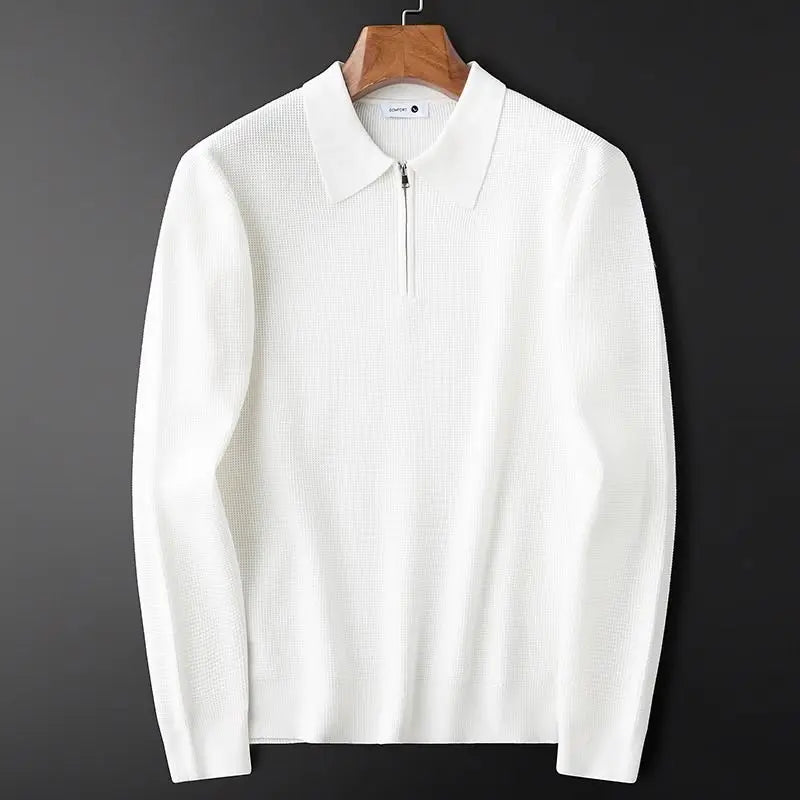 Pull Homme Quart-Zip Maille Gaufrée