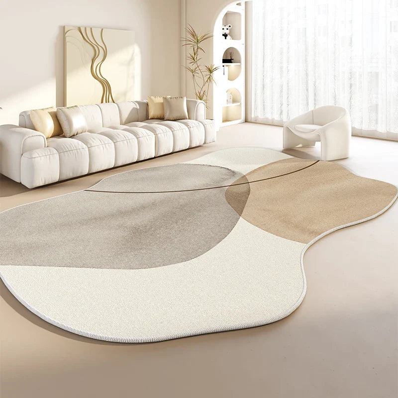 Tapis – Peluche Douce, Forme Irrégulière pour le Salon ou la Chambre