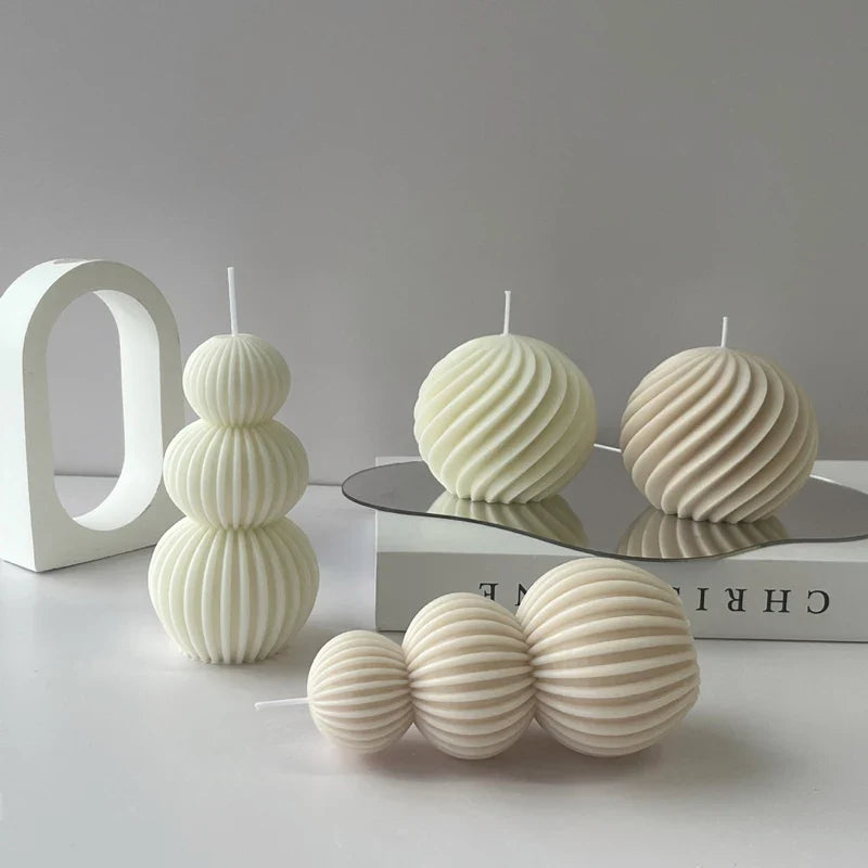 Scented candle – White golf ball geometric design for decorating your living room or a party