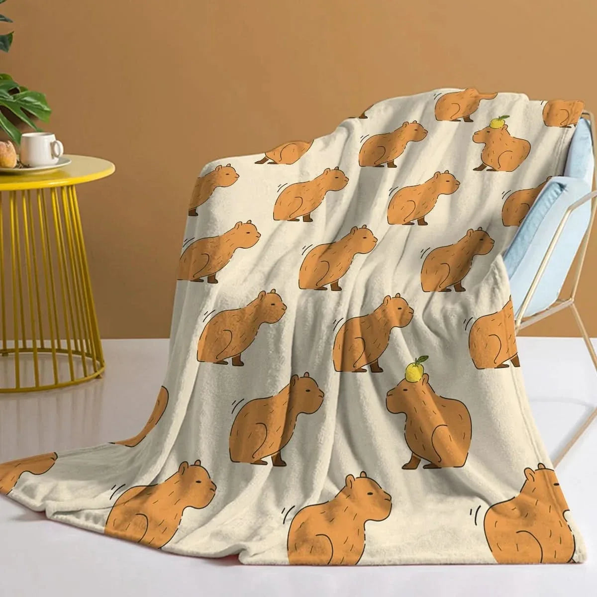 Plaid Polaire Capybara Doux et Chaud - Couverture Canapé et Lit