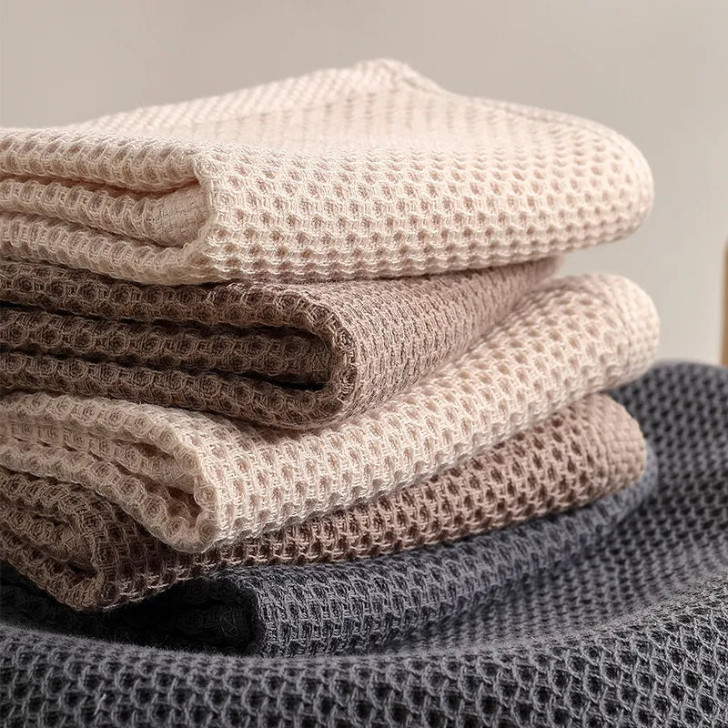 Lot de 6 Serviettes en Coton Nid d'Abeille - Cuisine et Salle de Bain