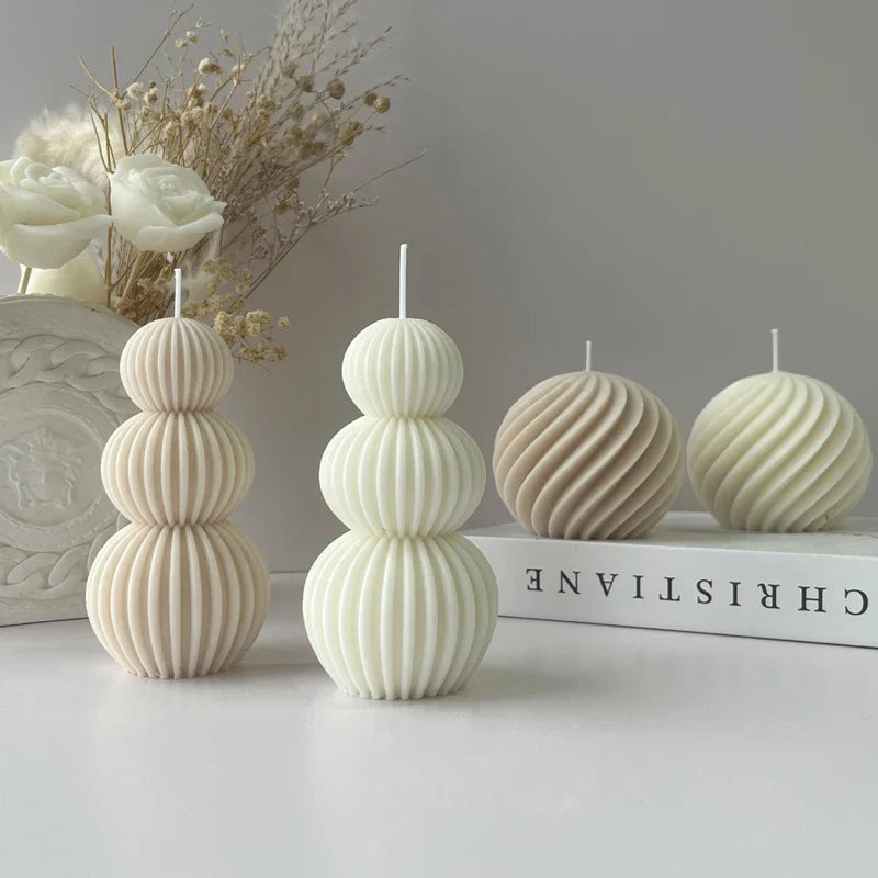 Scented candle – White golf ball geometric design for decorating your living room or a party