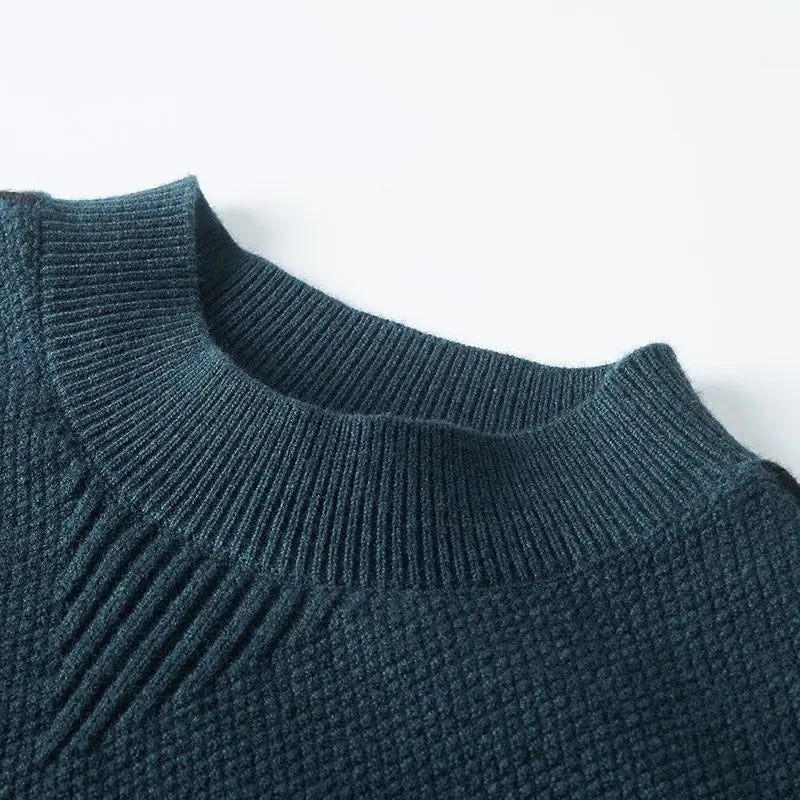 Pull en Maille Texturée à Liseré d'Épaule - Finitions Côtelées