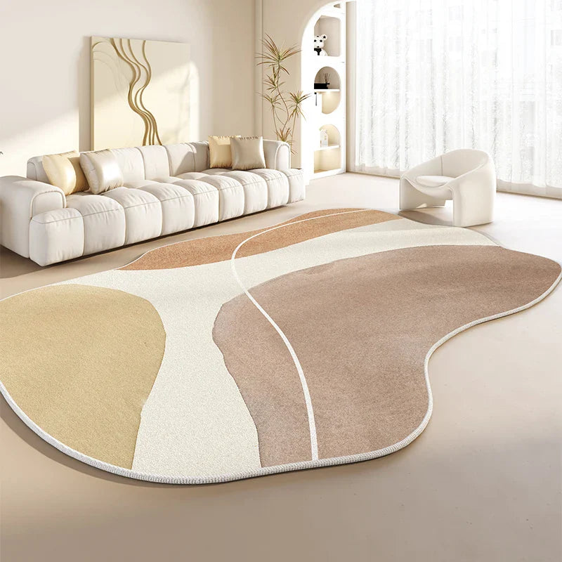 Tapis – Peluche Douce, Forme Irrégulière pour le Salon ou la Chambre