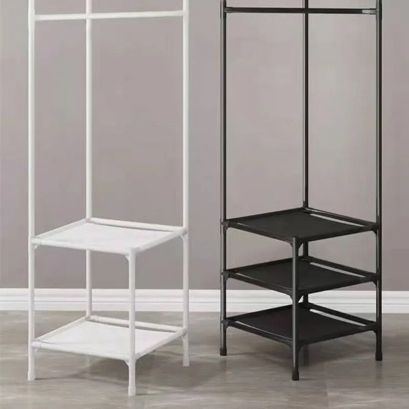Corner Shelf – Black Metal, Modern Design for Clothing Storage in the Hallway or Bedroom