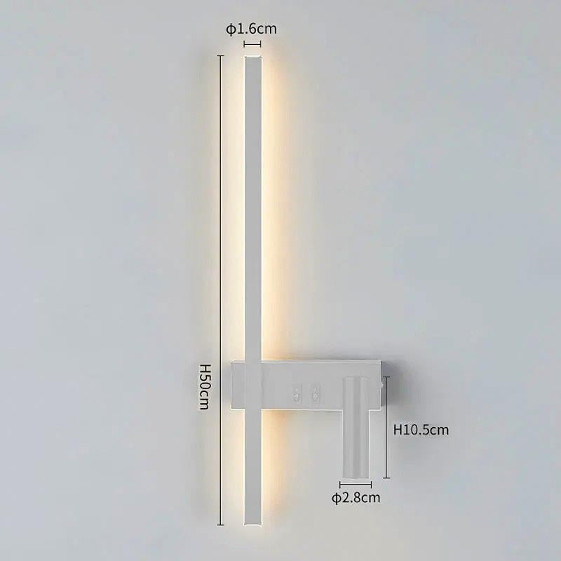 Applique Murale LED Barre Verticale et Spot Orientable