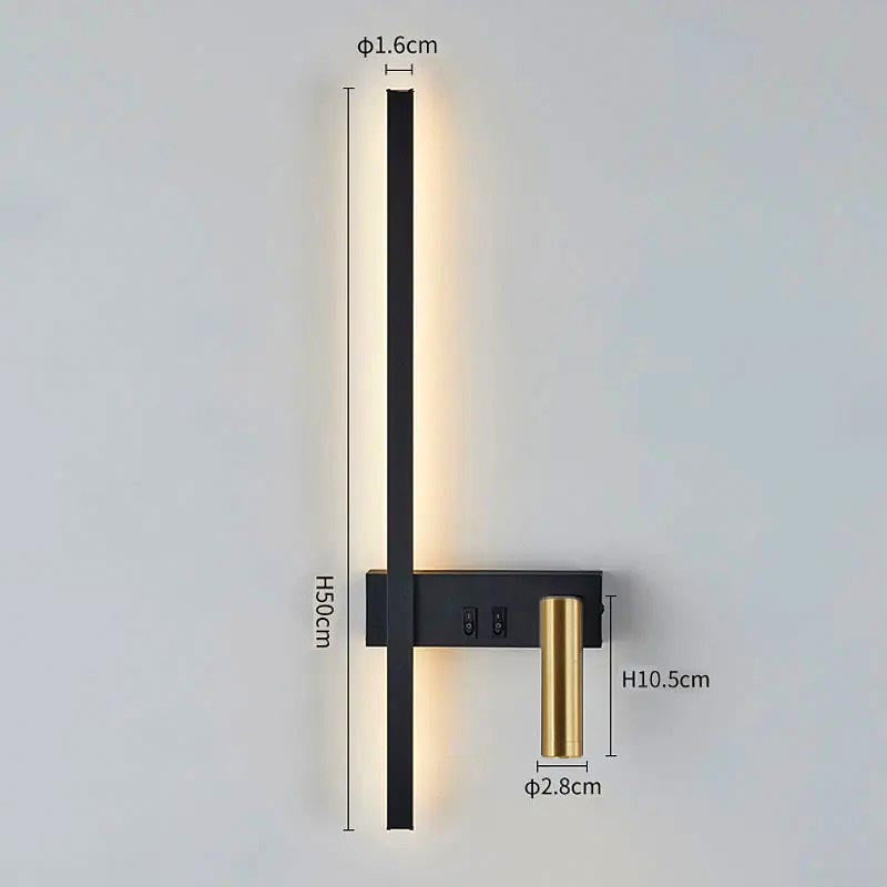 Applique Murale LED Barre Verticale et Spot Orientable