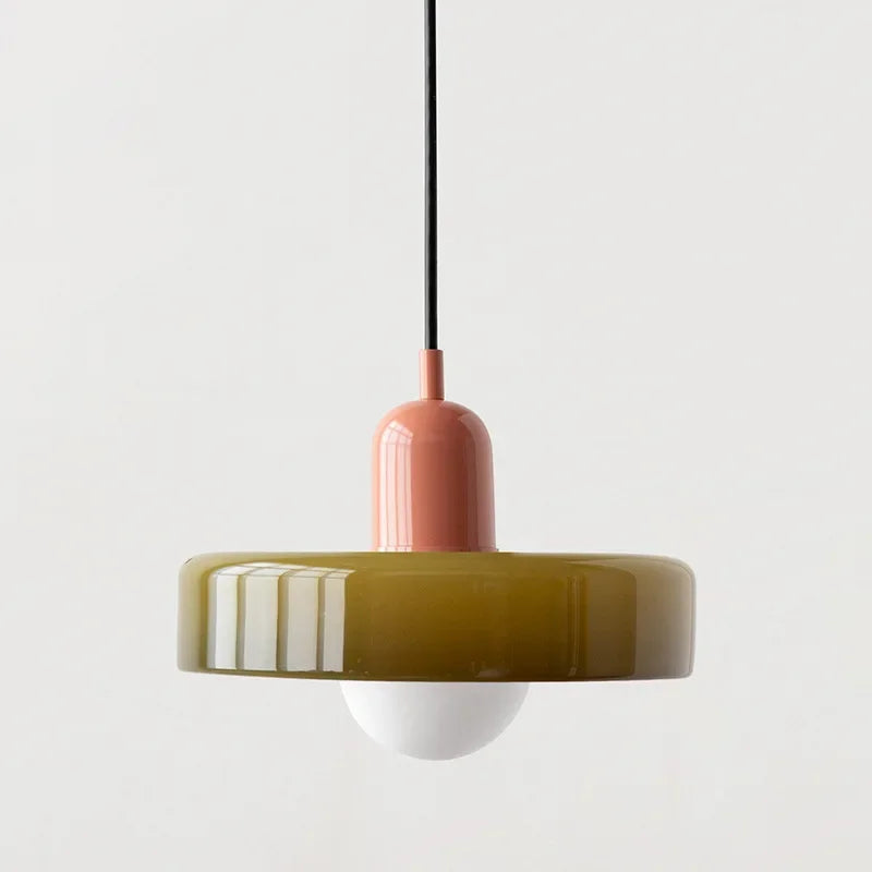 Suspension en verre – Éclairage design élégant aux couleurs douces pour salle à manger ou chambre