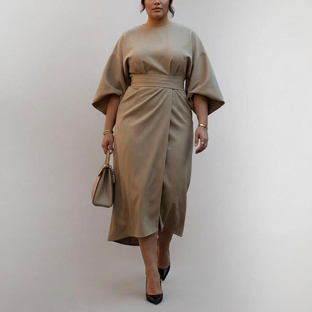 Robe Maxi Femme Manches Chauve-Souris Fluide