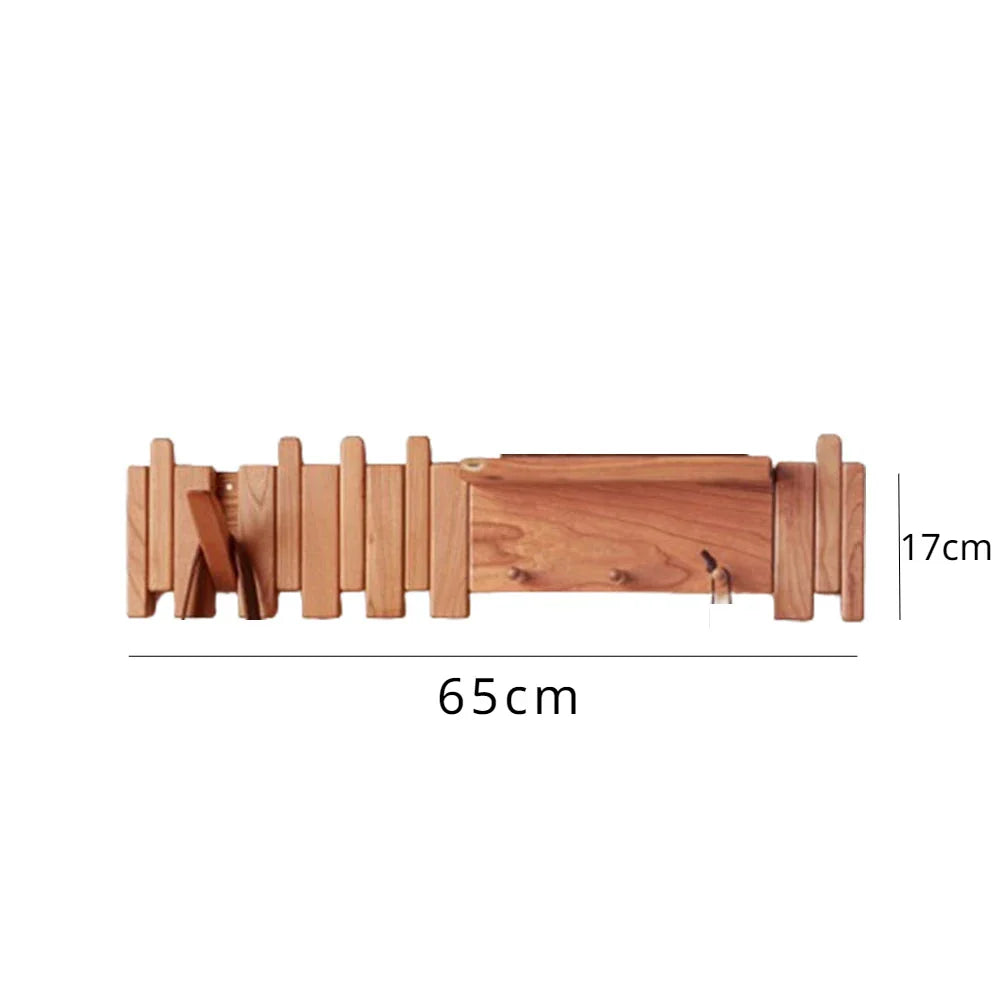 Walnut Wood Coat Rack – Creative Piano Key Design for the Hallway or Entryway with 9 Hooks