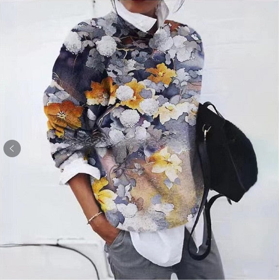 Pull Femme à Motifs Floraux - Tricot Doux Imprimé