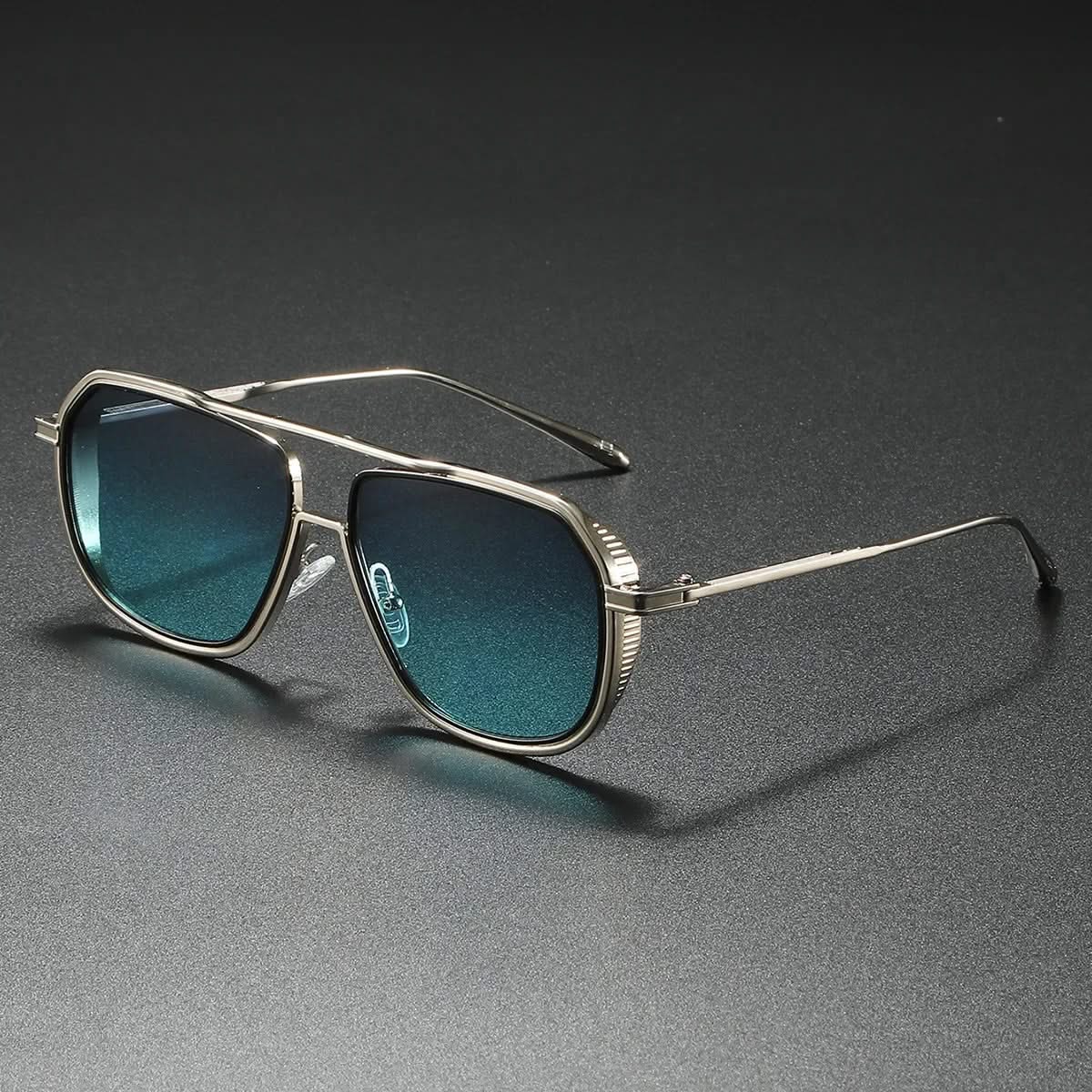 Lunettes de Soleil Aviateur en Métal avec Protection UV