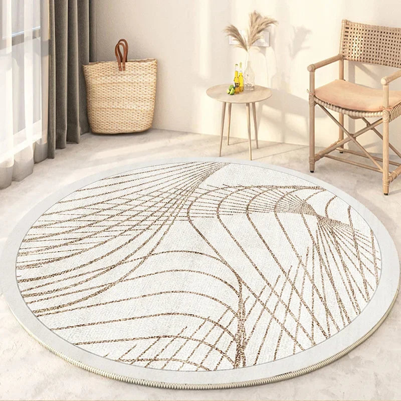 Round Rug – Soft Polyester, Minimalist Design for the Living Room or Bedroom