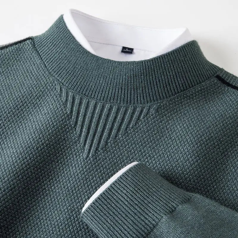 Pull en Maille Texturée à Liseré d'Épaule - Finitions Côtelées