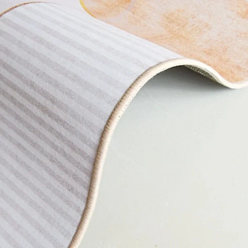 Round Rug – Soft Polyester, Minimalist Design for the Living Room or Bedroom