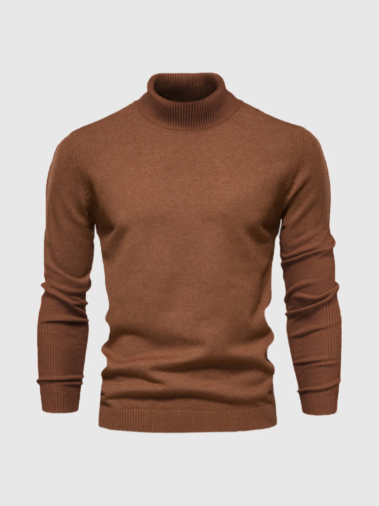 Pull Col Roulé Homme en Maille Fine