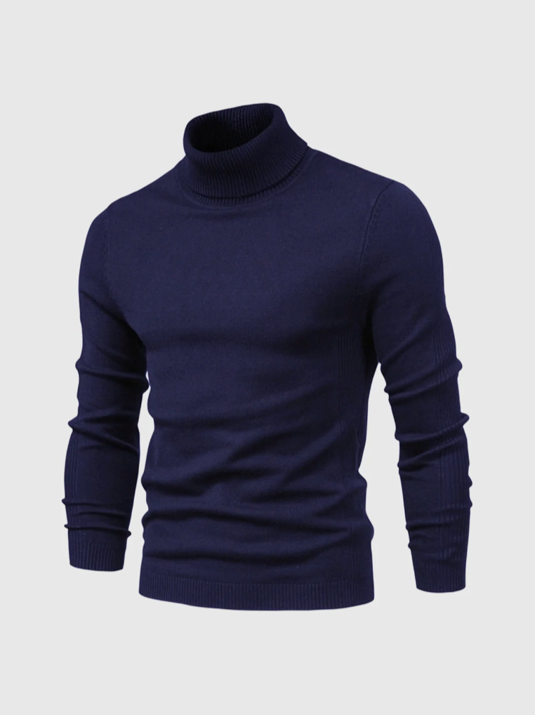 Pull Col Roulé Homme en Maille Fine