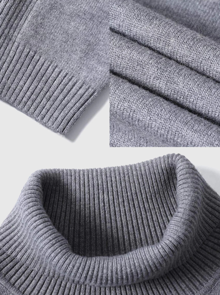Pull Col Roulé Homme en Maille Fine