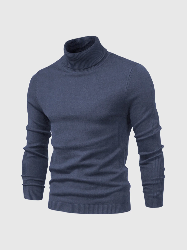 Pull Col Roulé Homme en Maille Fine