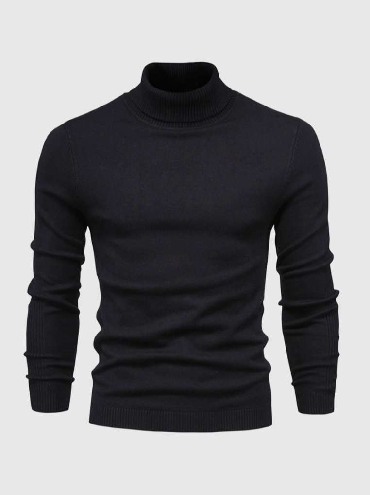 Pull Col Roulé Homme en Maille Fine