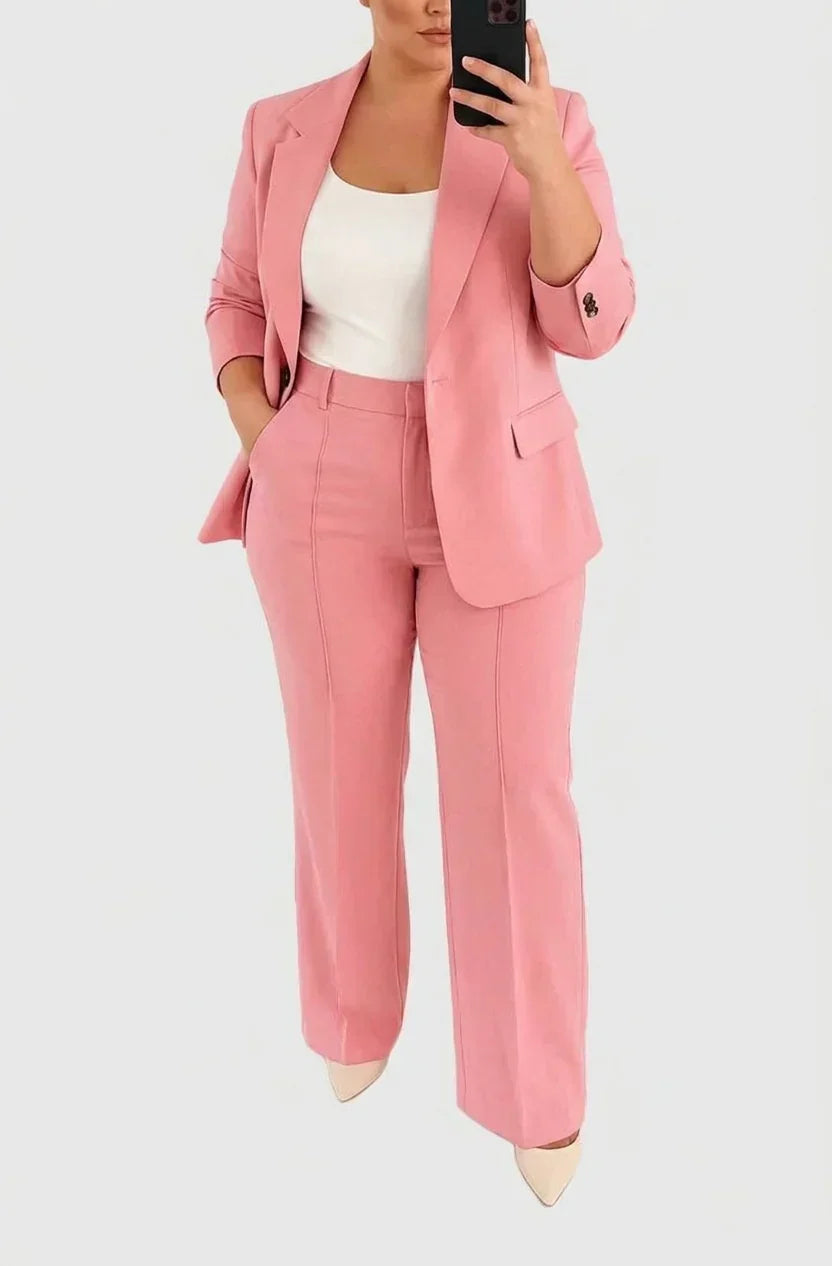 Tailleur Deux Pièces Femme Veste et Pantalon Coordonnés