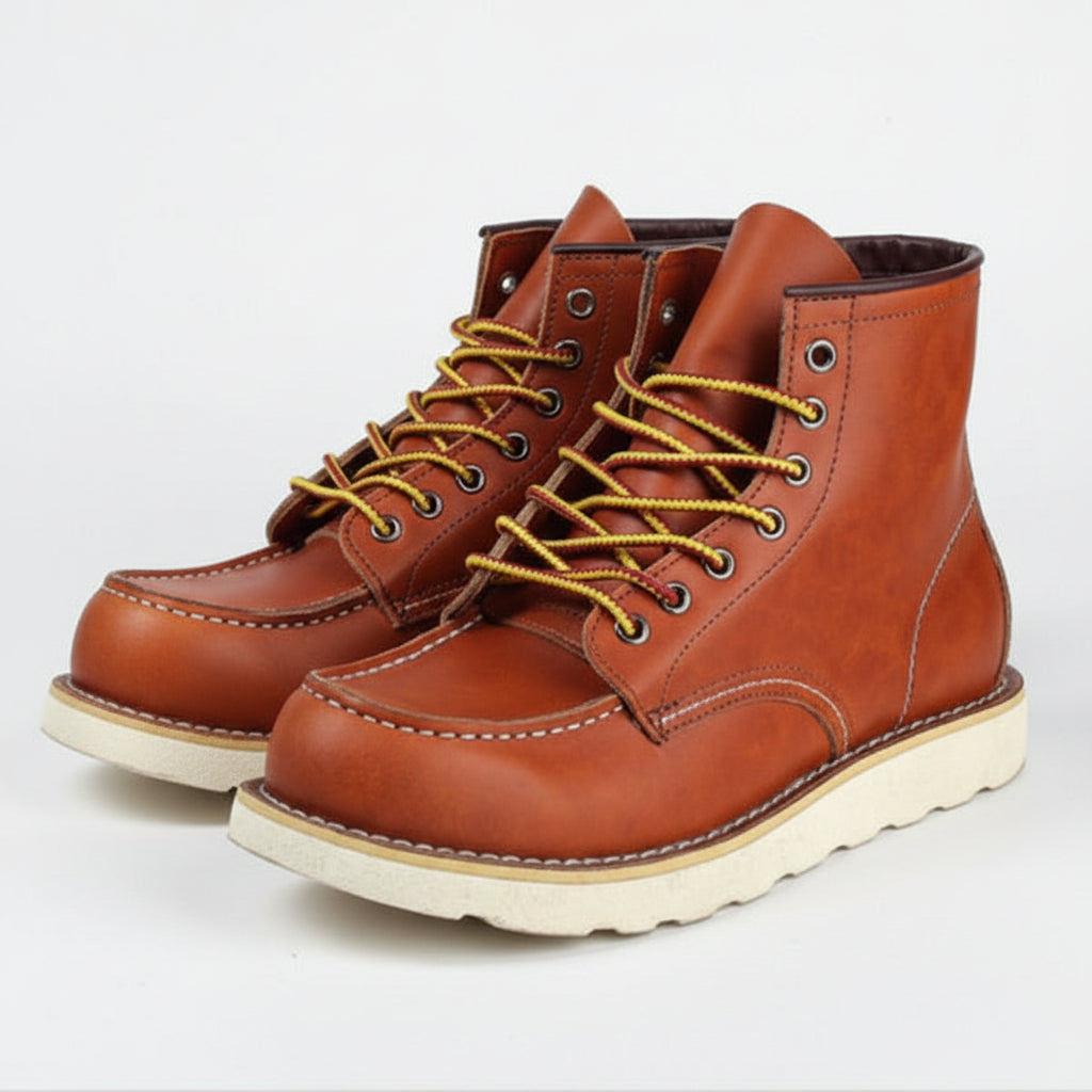 Bottes de Travail Homme Bout Mocassin Tige 15 cm en Cuir