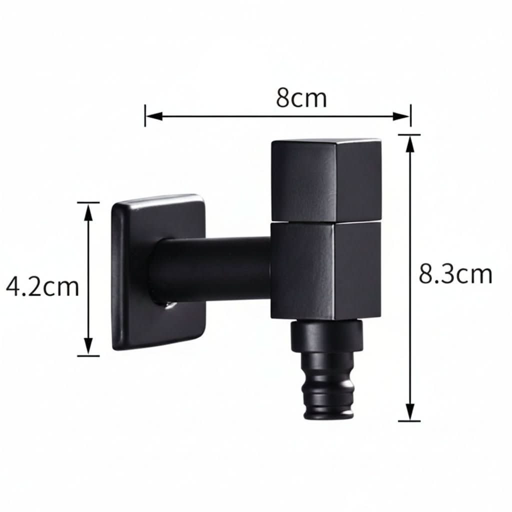Wall-mounted faucet – Matte black brass for the kitchen, bathroom, or garden