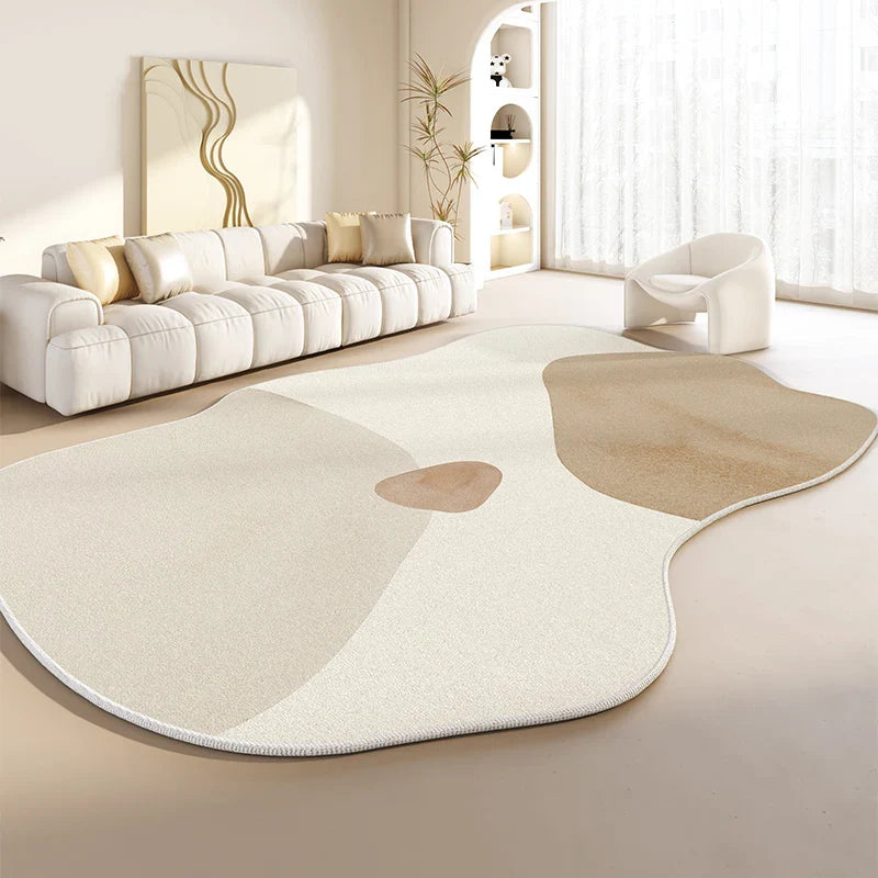 Tapis – Peluche Douce, Forme Irrégulière pour le Salon ou la Chambre