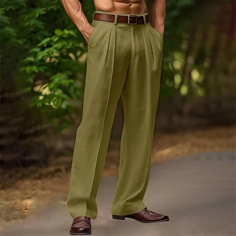 Pantalon Homme Taille Haute à Pinces - Poches Latérales