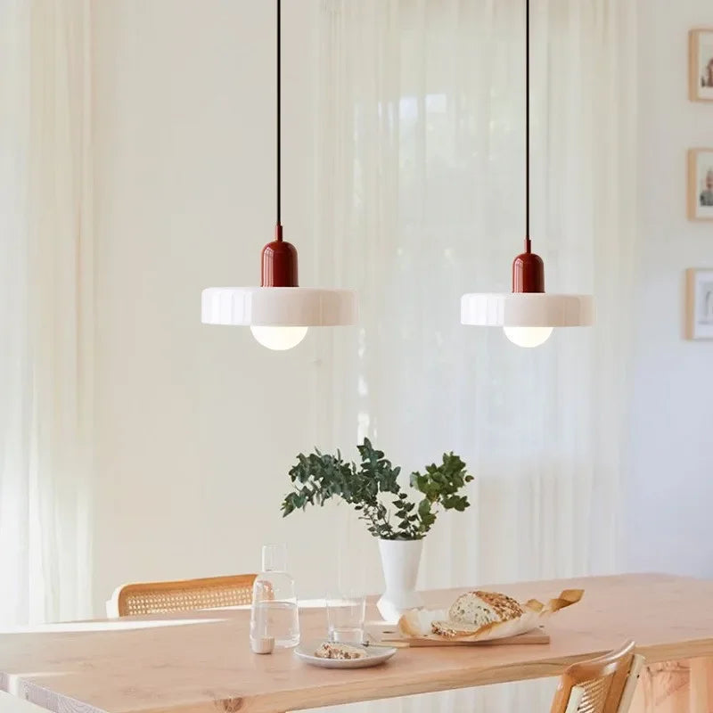 Suspension en verre – Éclairage design élégant aux couleurs douces pour salle à manger ou chambre