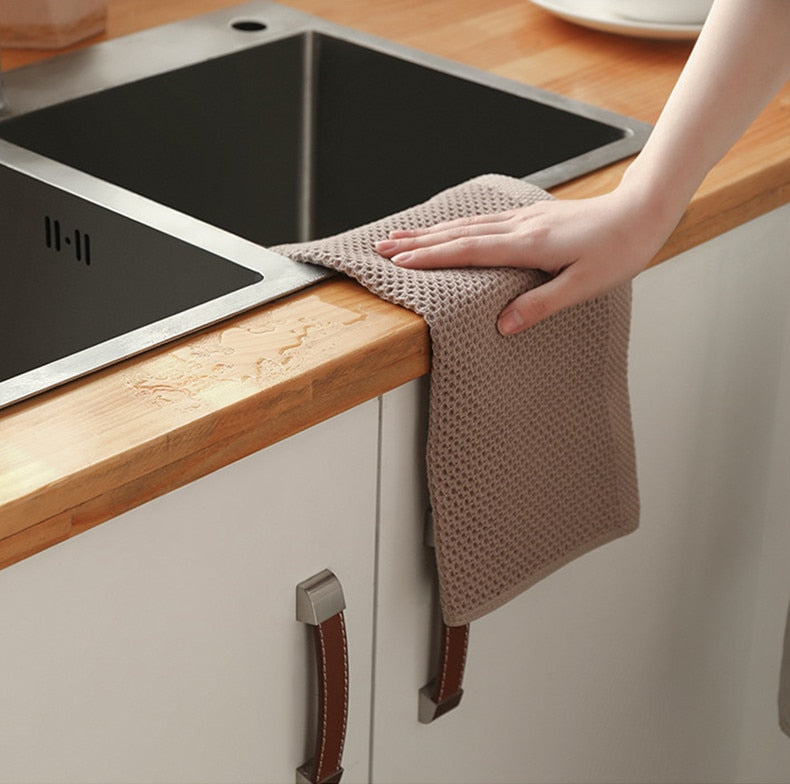 Lot de 6 Serviettes en Coton Nid d'Abeille - Cuisine et Salle de Bain