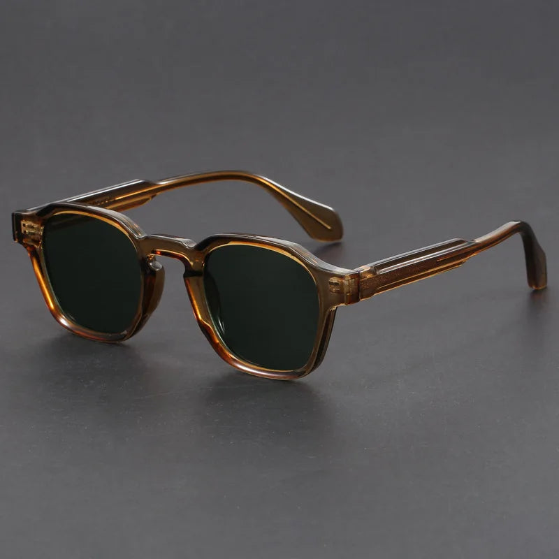 Lunettes de Soleil Rétro Monture Carrée en Polycarbonate