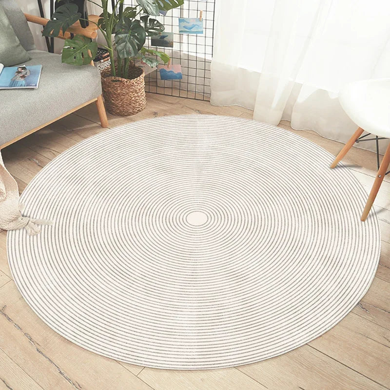 Round Rug – Soft Polyester, Minimalist Design for the Living Room or Bedroom