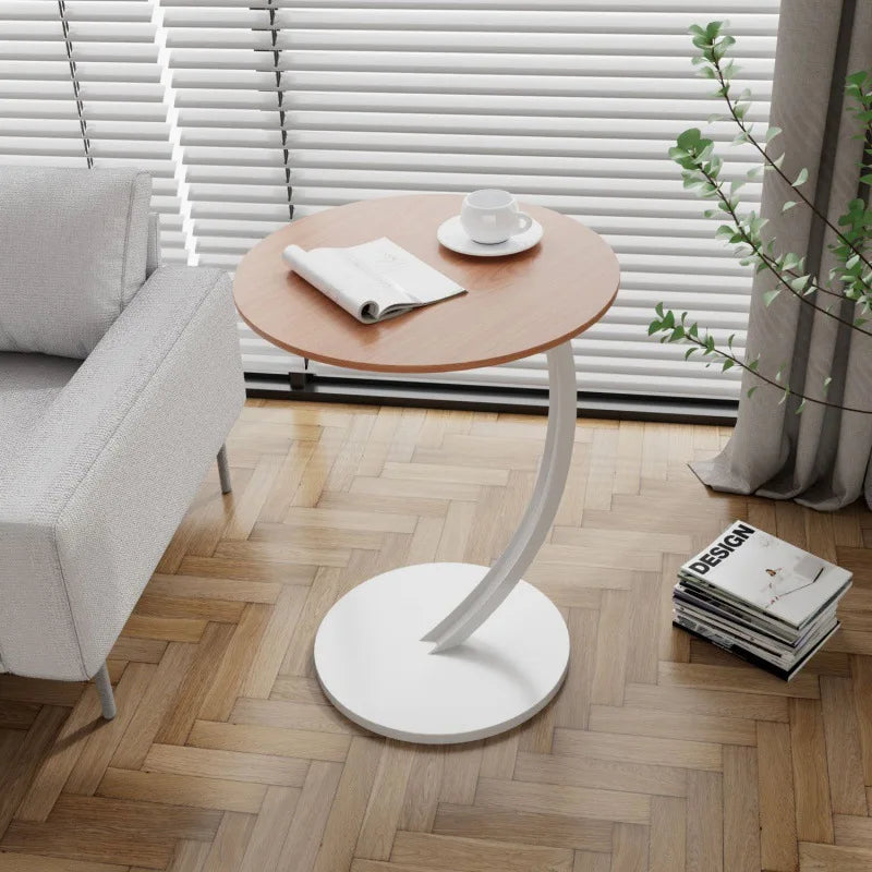 Table d'appoint ronde – Bois et Acier, Design Moderne pour Salon ou Chambre