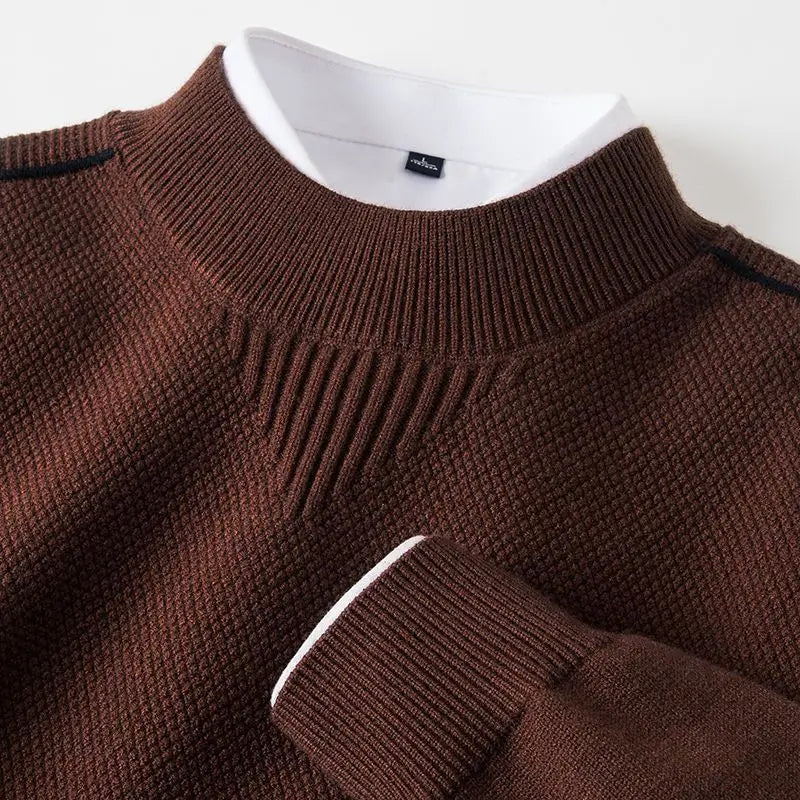 Pull en Maille Texturée à Liseré d'Épaule - Finitions Côtelées