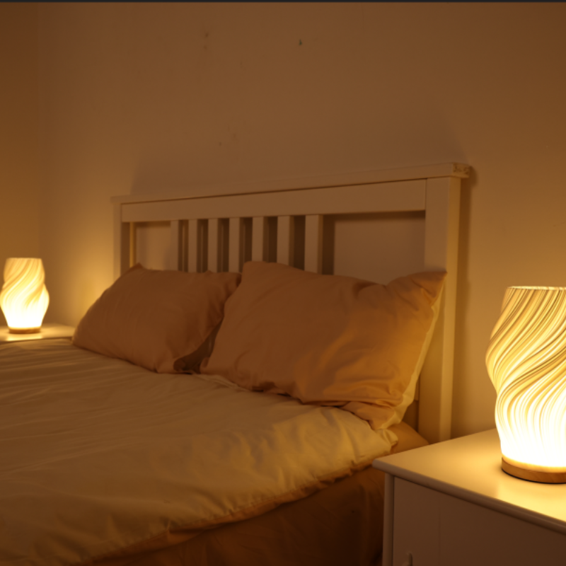 Lampe de Table LED Sculpturale Dimmable au Design Vague