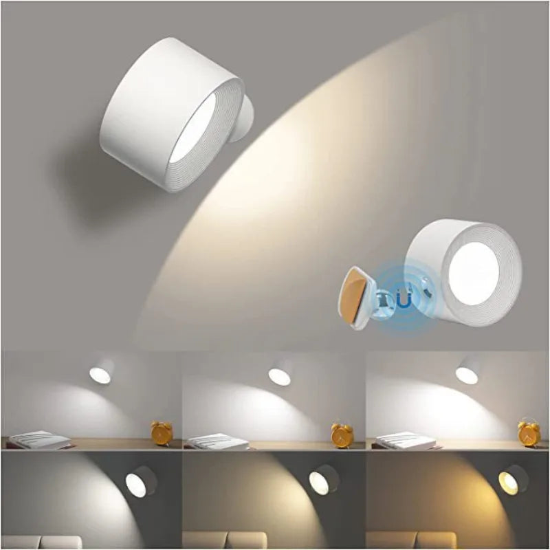 Rechargeable wall sconce – Cylindrical design, cordless with remote control, for the bedroom or living room