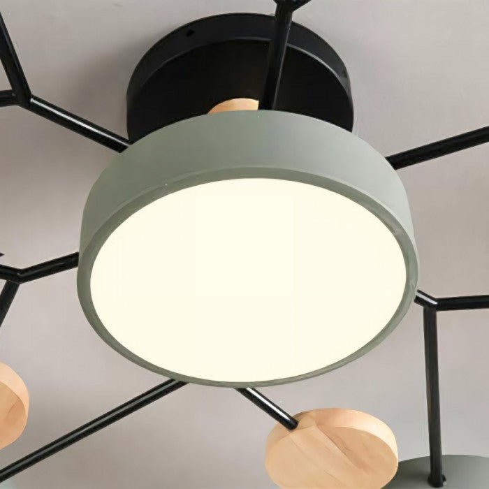 Plafonnier LED Scandinave à Branches Multiples - 4 à 7 Points Lumineux