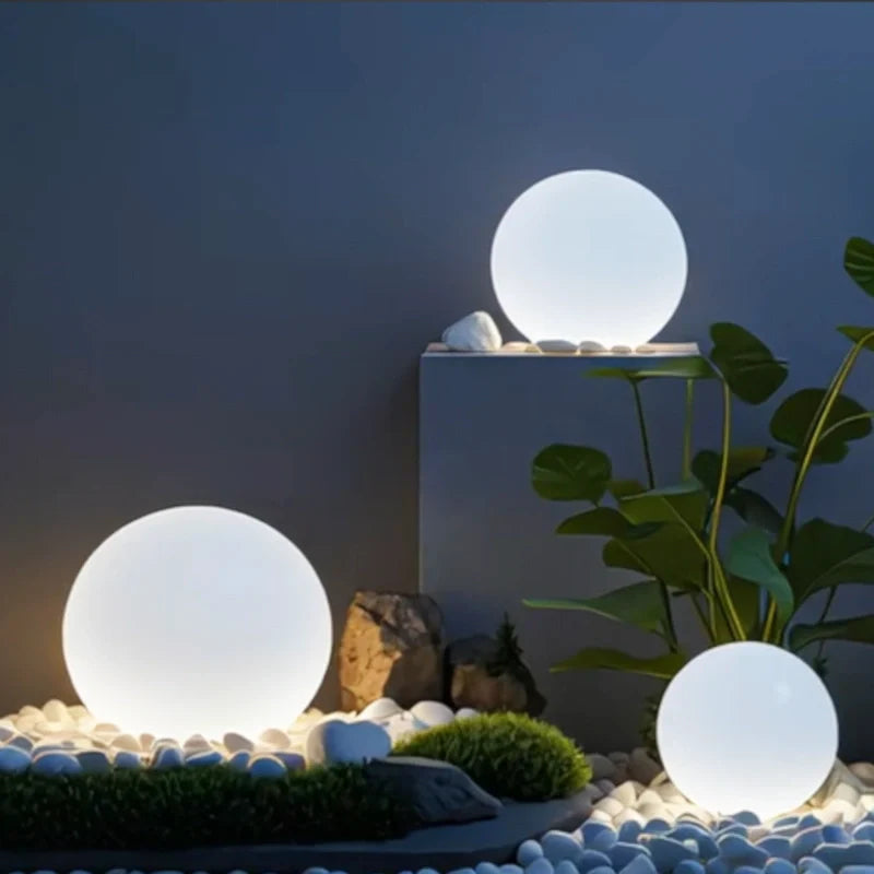 Lampe de jardin sphérique – Résistante aux intempéries, multicolore avec télécommande pour la décoration extérieure et intérieure