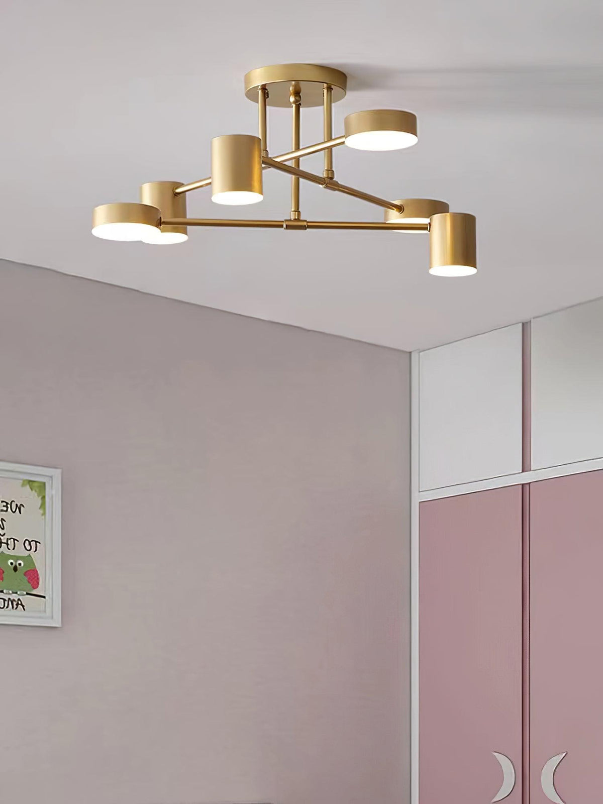 Plafonnier Design Sputnik à Bras Croisés et Têtes Cylindriques