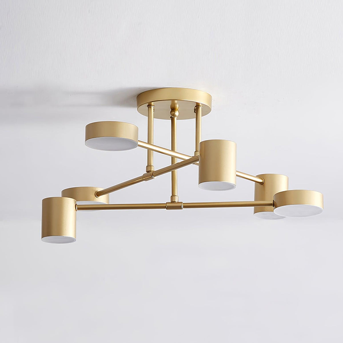 Plafonnier Design Sputnik à Bras Croisés et Têtes Cylindriques