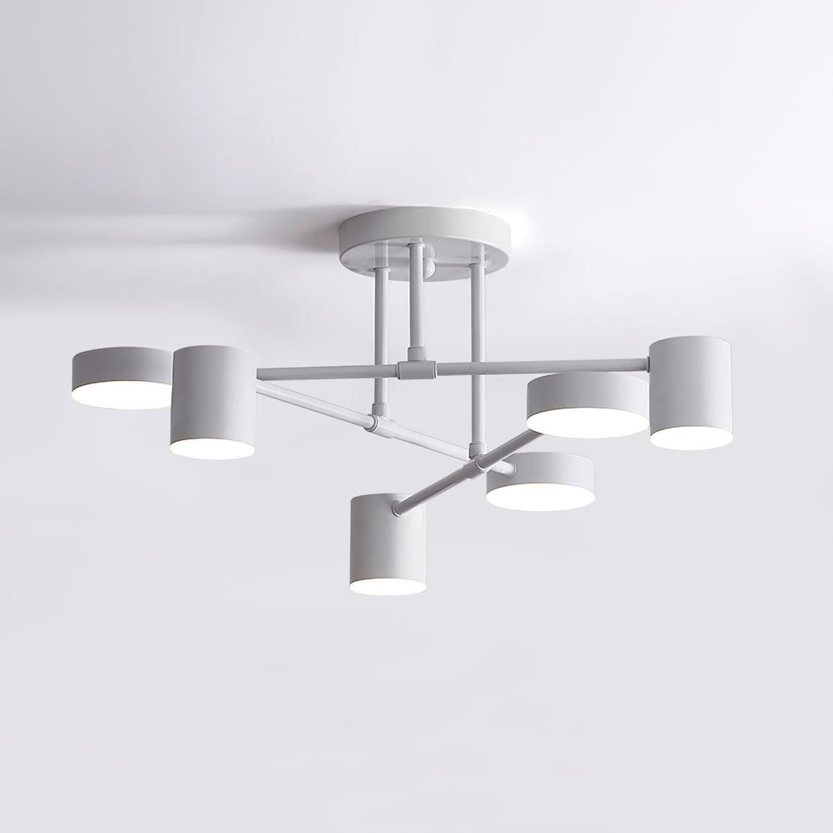 Plafonnier Design Sputnik à Bras Croisés et Têtes Cylindriques