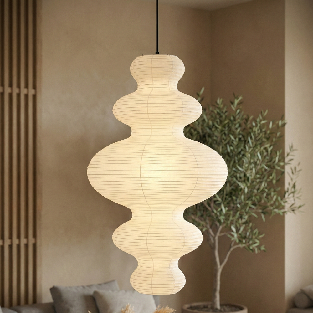 Stylish  Pendant Light with Rice Paper Shade – 47cm Diameter for Kitchen Pendant Lighting 11
