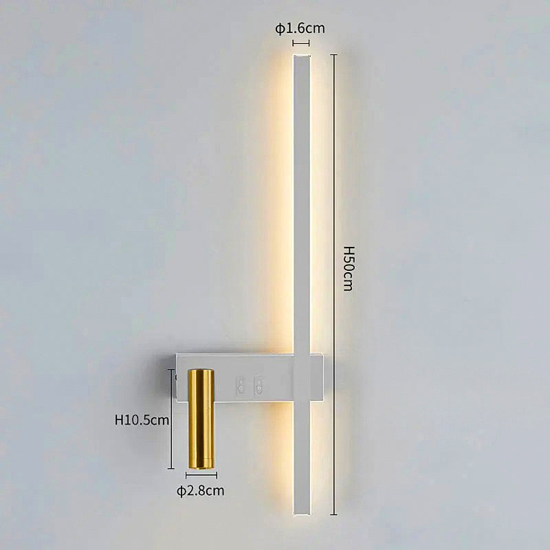 Applique Murale LED Barre Verticale et Spot Orientable