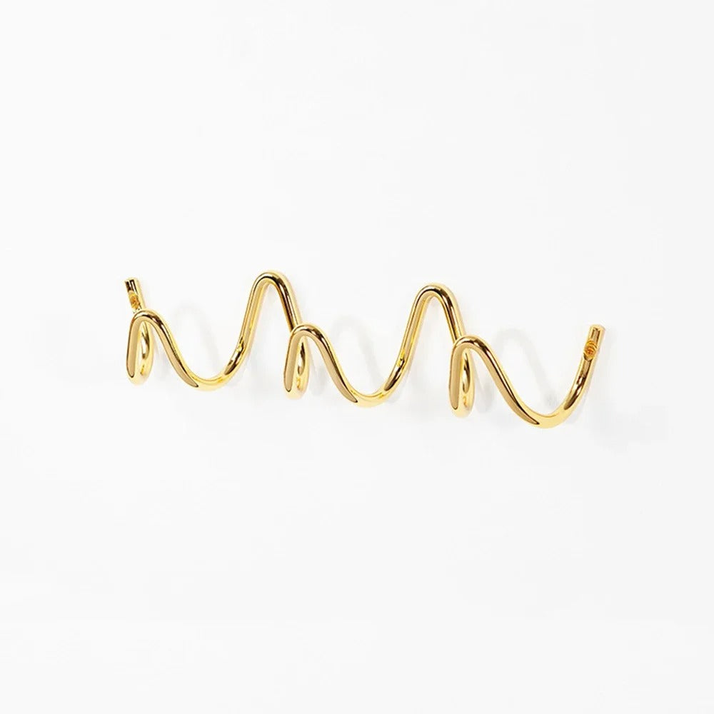 Porte-manteau mural – Fonte noire, design ondulé pour hall, chambre ou salle de bain