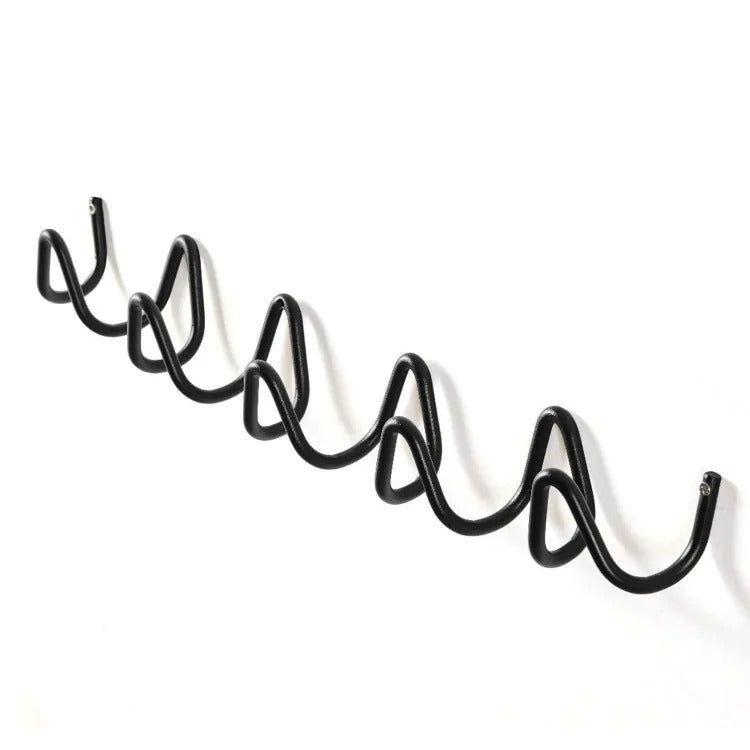 Porte-manteau mural – Fonte noire, design ondulé pour hall, chambre ou salle de bain