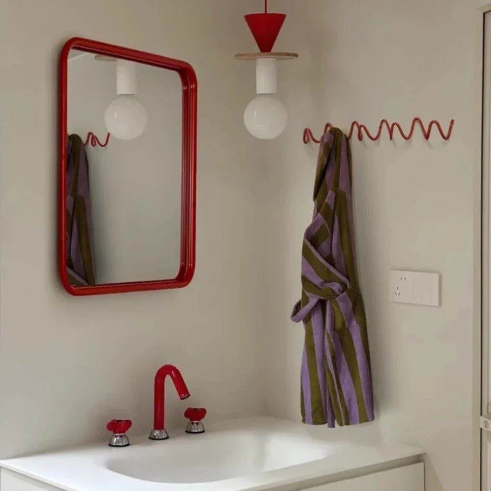 Porte-Manteau Mural en Fer Forgé, Design Ondulé – 3 ou 5 Crochets