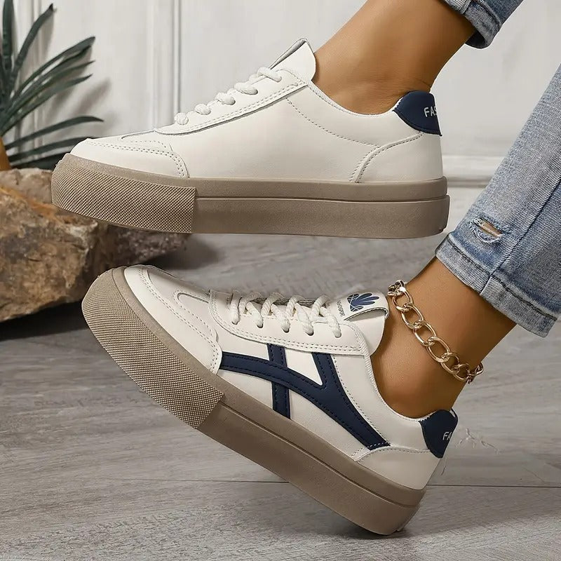 Baskets Rétro Femme à Semelle Confort - Style Casual
